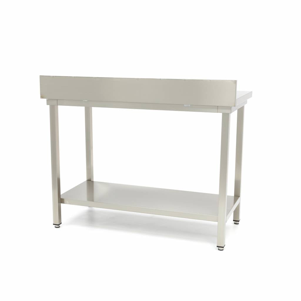 Edelstahl-Arbeitstisch - Professionell - 120 x 70cm - höhenverstellbar - mit Spritzschutz