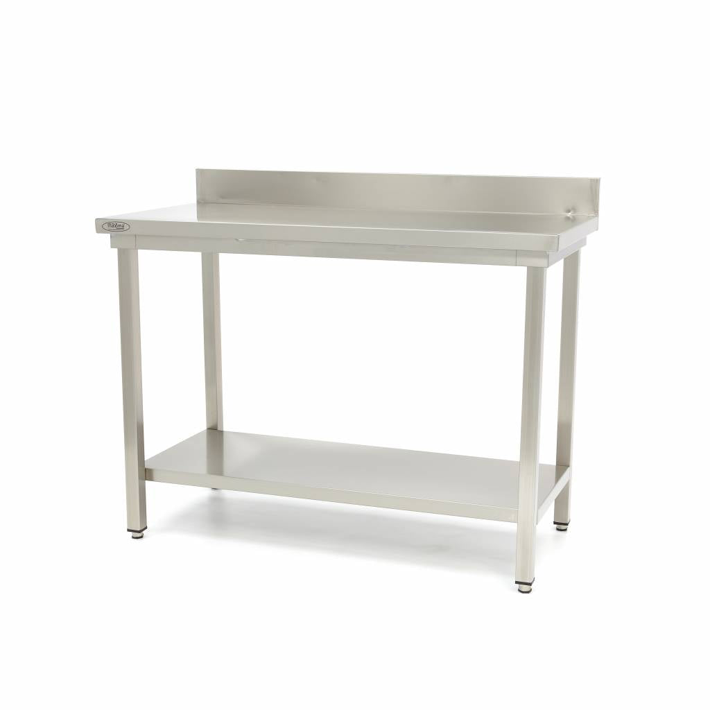 Edelstahl-Arbeitstisch - Professionell - 200 x 70cm - höhenverstellbar - mit Spritzschutz