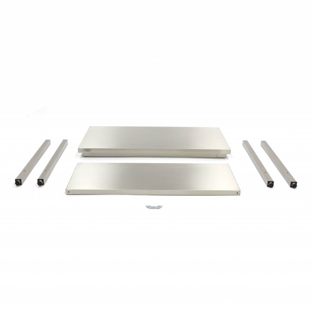 Mesa de Trabajo de Acero Inoxidable - Profesional - 140 x 60cm - Altura Ajustable - con Estante