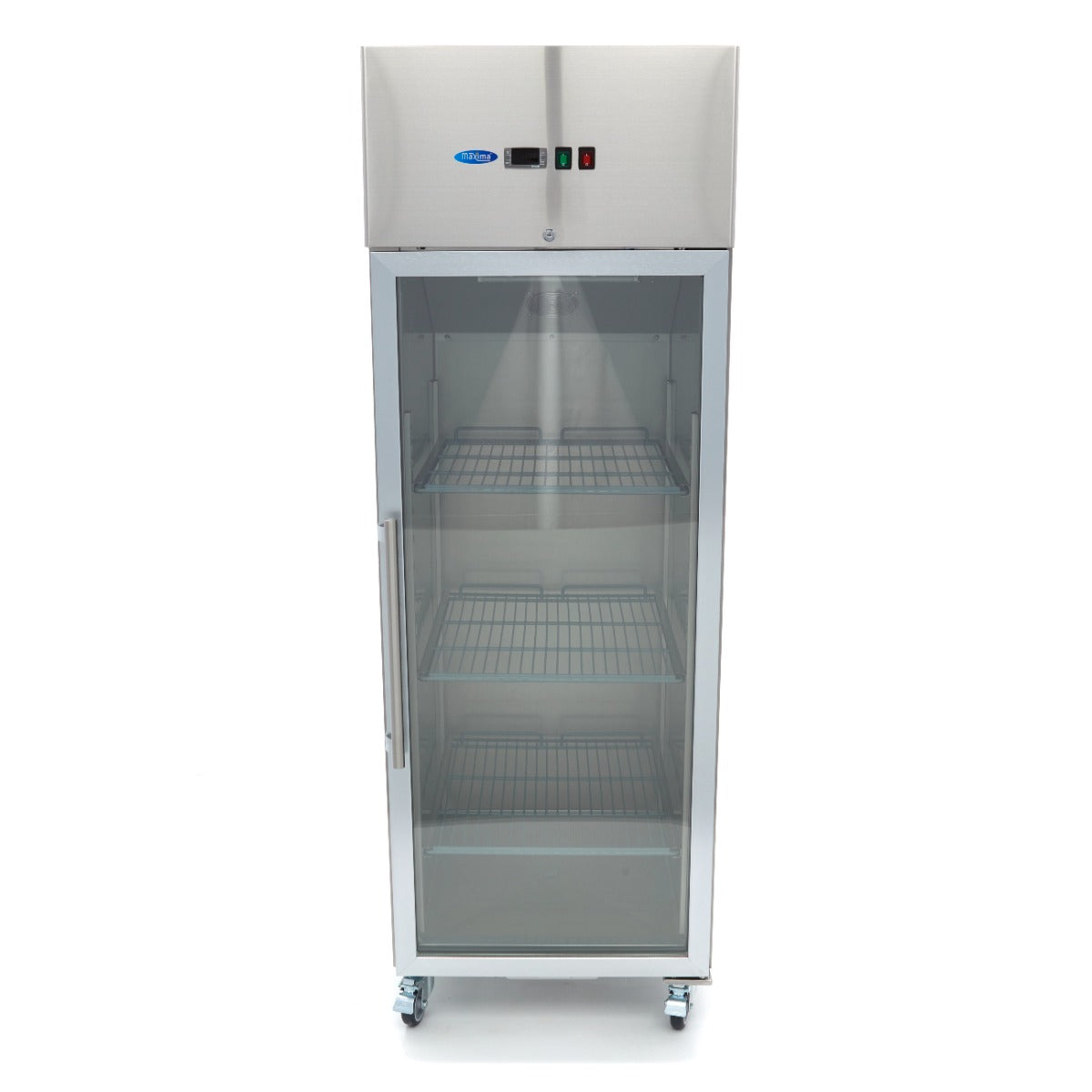 Frigorífico - Profissional - 600L - 3 prateleiras reguláveis (2/1 GN) - aço inoxidável - com porta de vidro