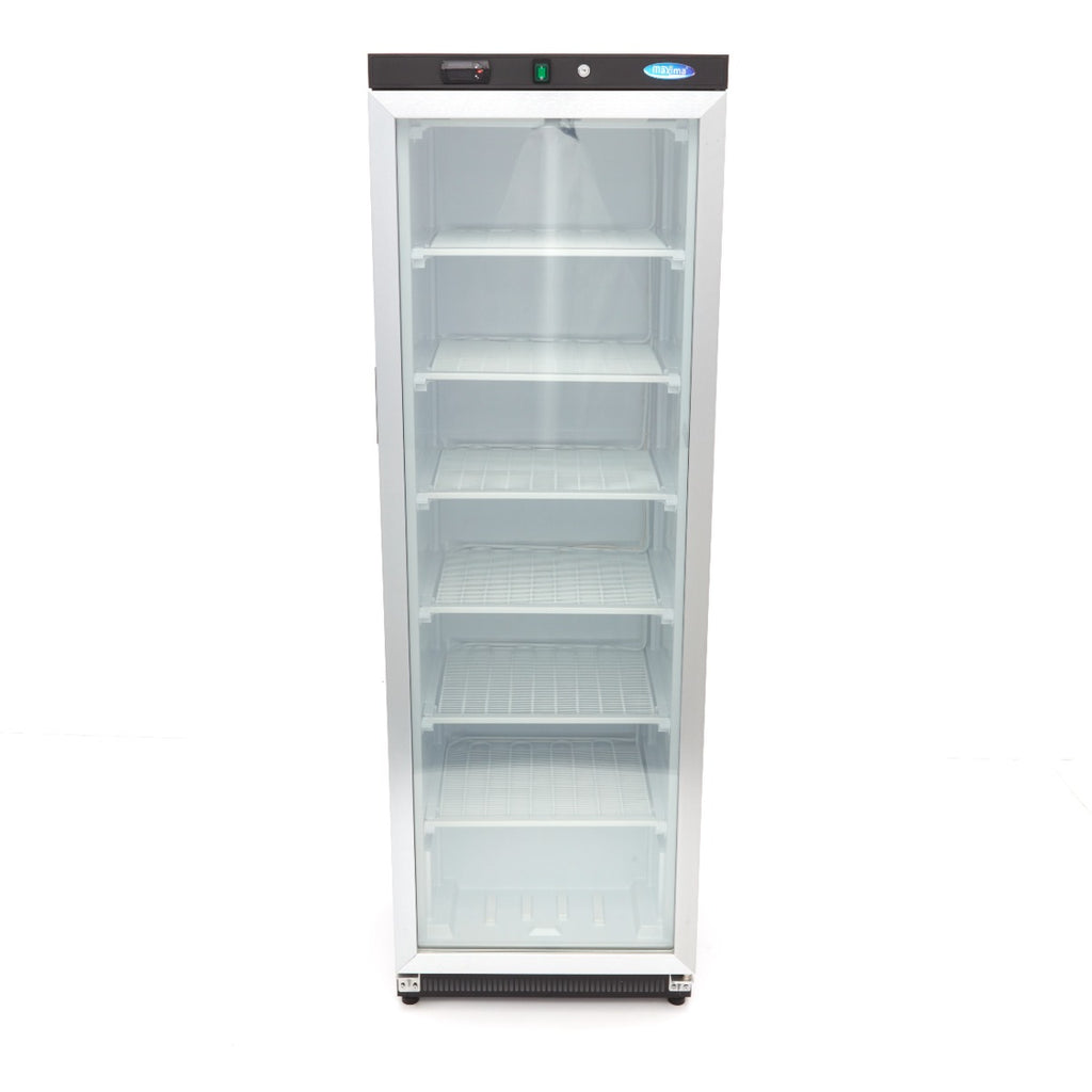 Congelatore - Professionale - 400L - nero - con porta in vetro