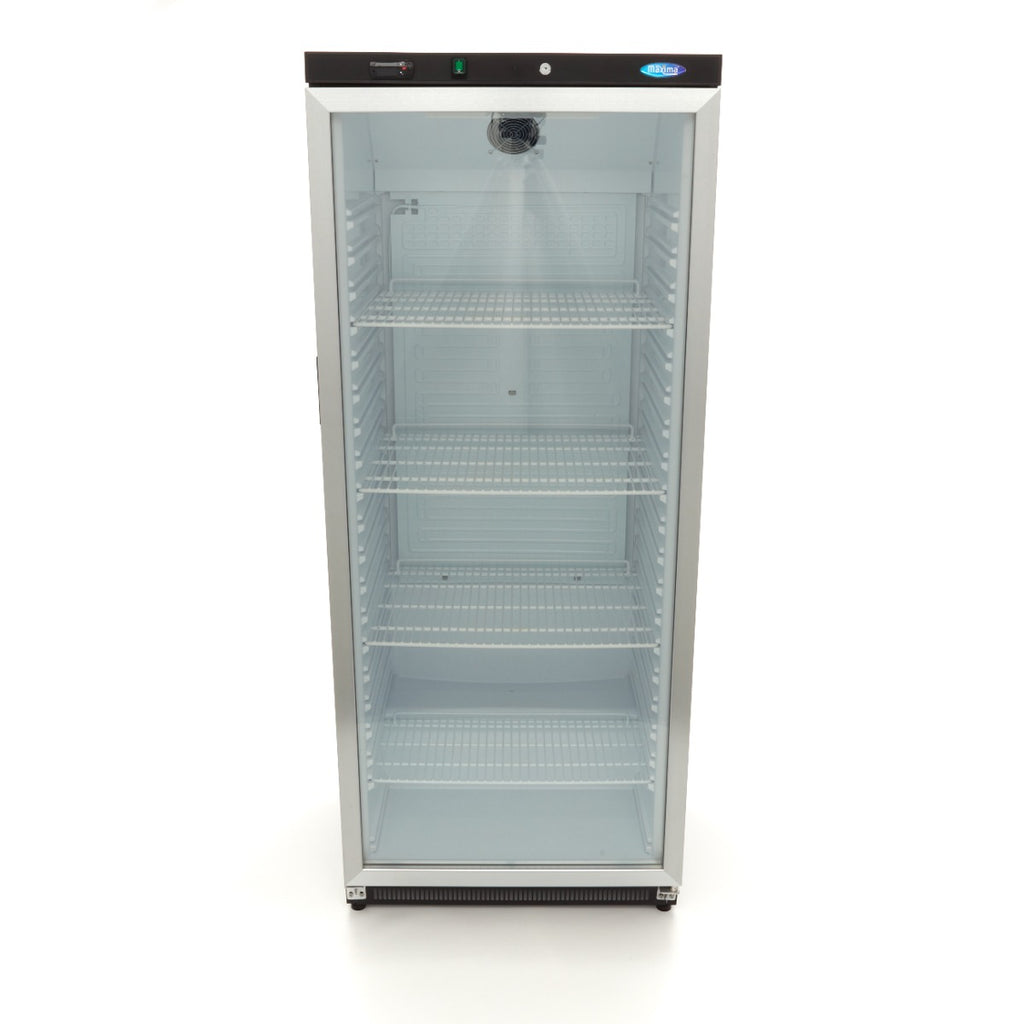 Frigorífico - Profesional - 600L - Negro - con Puerta de Cristal