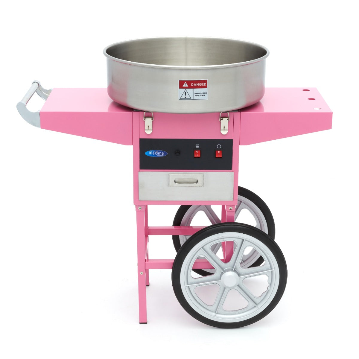 Zuckerwattemaschine - Professionell - Ø 52 cm - Rosa - Wagen