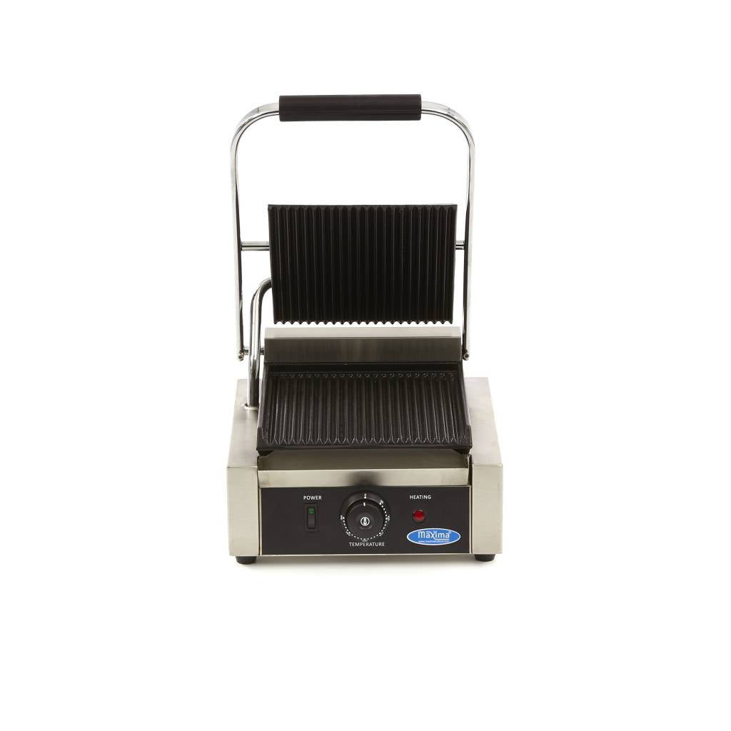 Grill a contatto - Professionale - rigato - piastra singola - 22cm