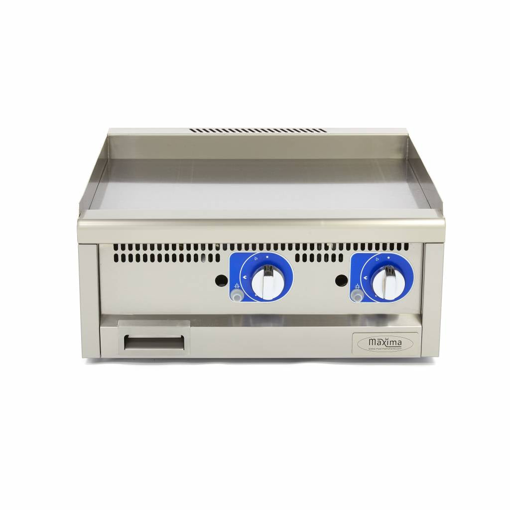 Gewerbliche Grillplatte in Profiqualität - Professionell - Glatt - Doppelgerät - 60 cm tief - Gas