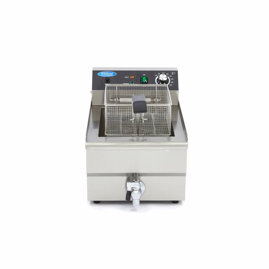 Friggitrice - Professionale - 16L - 1 Cestello - con Rubinetto di Scarico