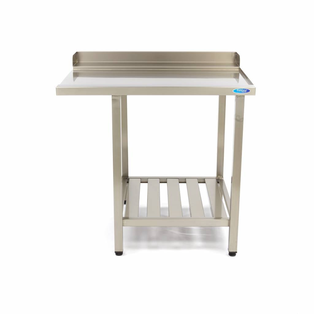 Spülmaschinentisch - Professionell - 70 x 75cm - Rechts - mit Spritzschutz und Ablage