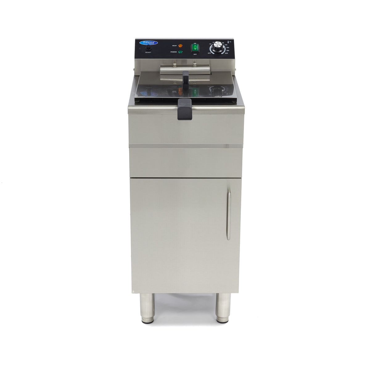 Fritteuse - Professionell - 16L - 1 Korb - Mit Ablasshahn und Unterbau - 400V