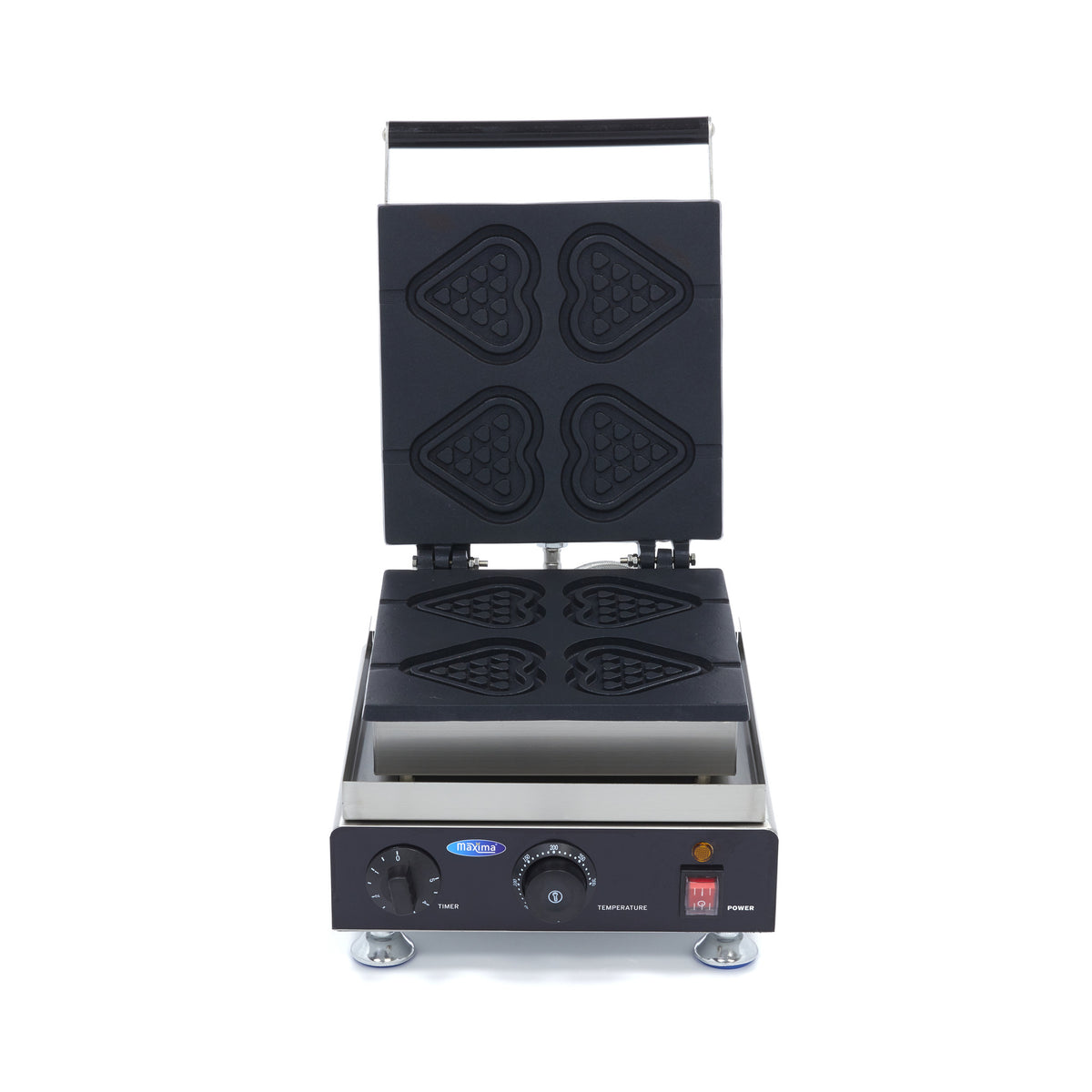 Piastra per waffle - Professionale - 4 pezzi - Cuori su stecco