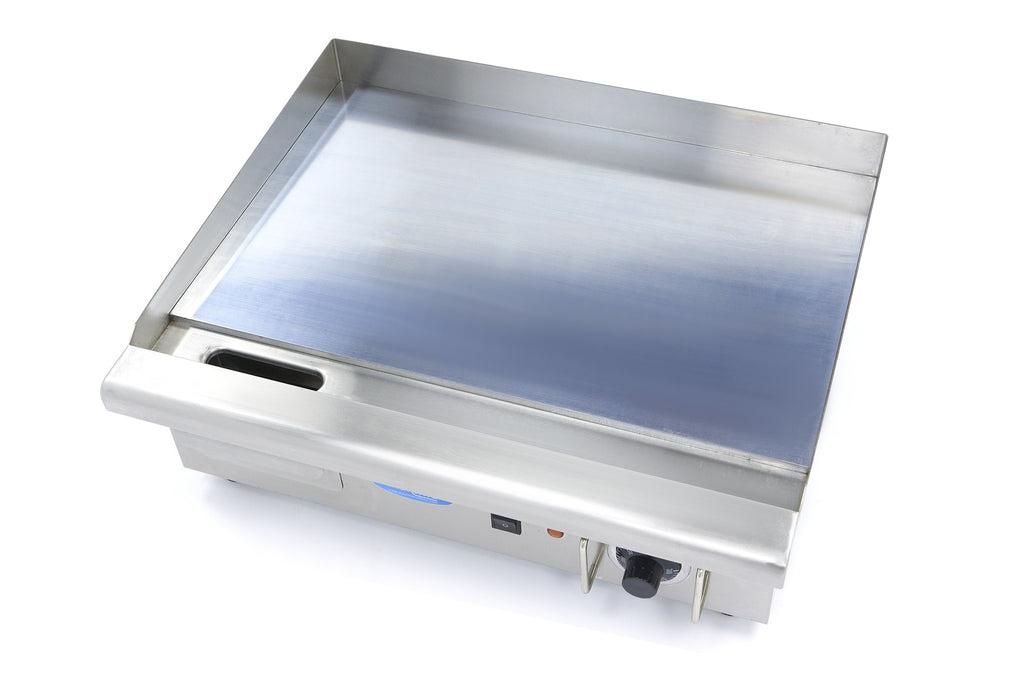 Grillplatte - Professionell - Glatt, verchromt - 55cm - inkl. Fettauffangschale