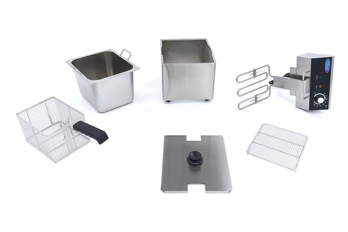 Fritteuse - Professionell - 8L - 1 Korb - bis zu 1,4kg Pommes frites