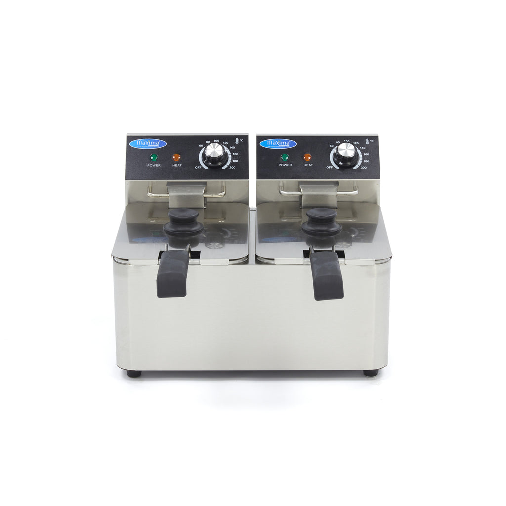 Friggitrice - Professionale - 2 x 4L - 2 cestelli - fino a 1,5kg di patatine fritte