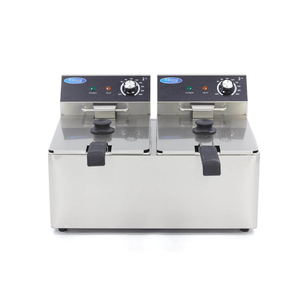 Friteuse - Professioneel - 2 x 8L - 2 manden - tot 2,8kg friet