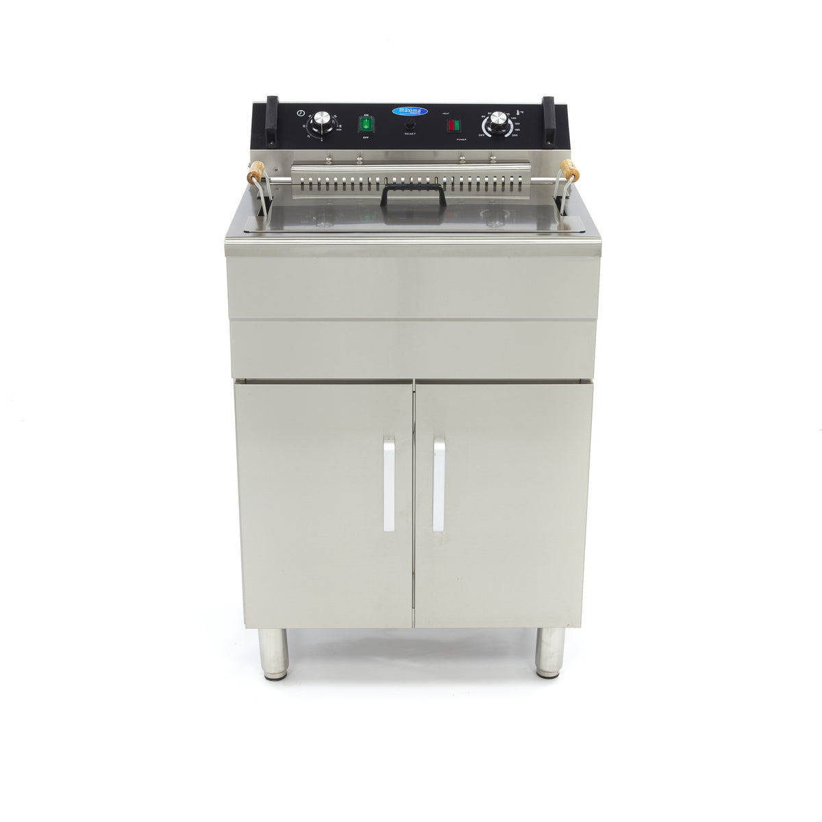 Fritteuse - Professionell - 30L - 1 Korb - mit Ablasshahn und Unterbau