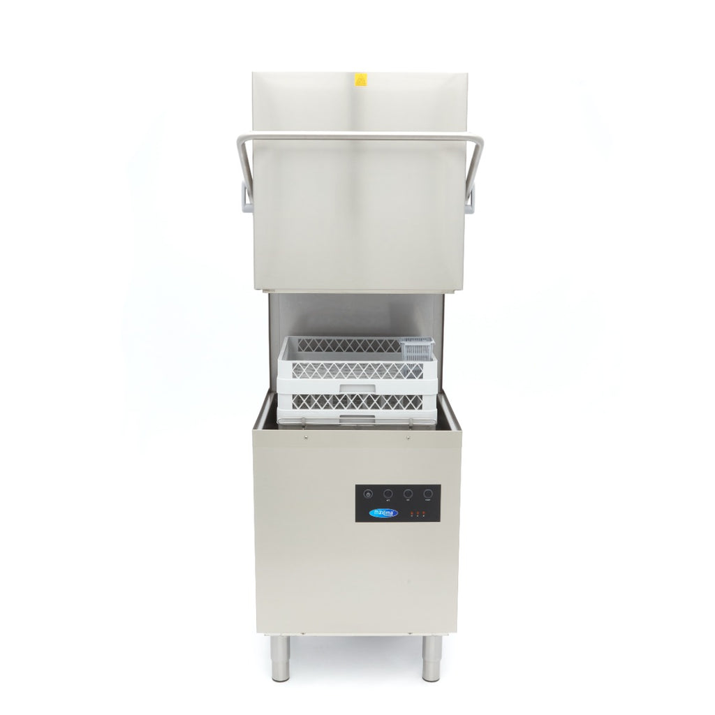 Máquina de lavar loiça de capota - Profissional - 50x50cm - com bombas de escoamento, abrilhantador e detergente - 400V