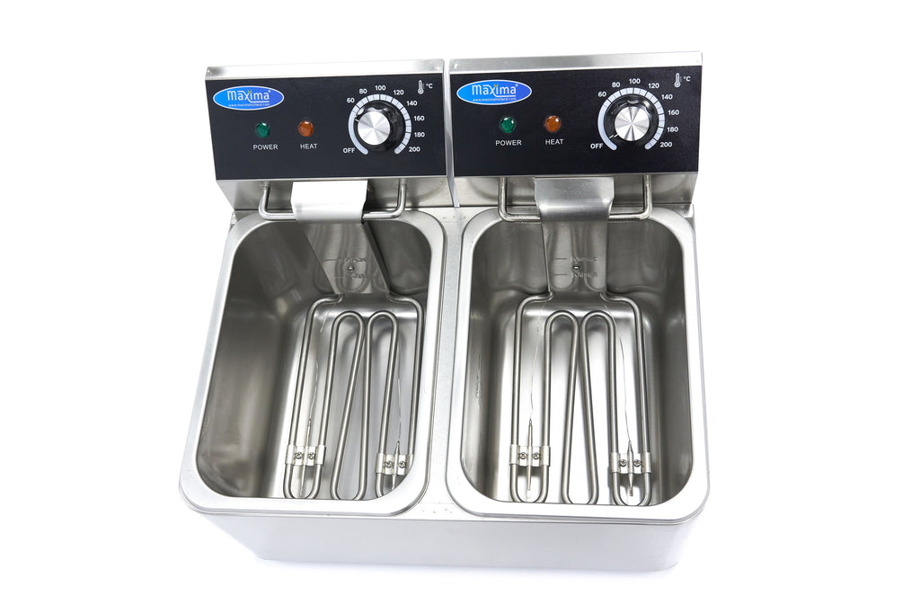 Friggitrice - Professionale - 2 x 4L - 2 cestelli - fino a 1,5kg di patatine fritte