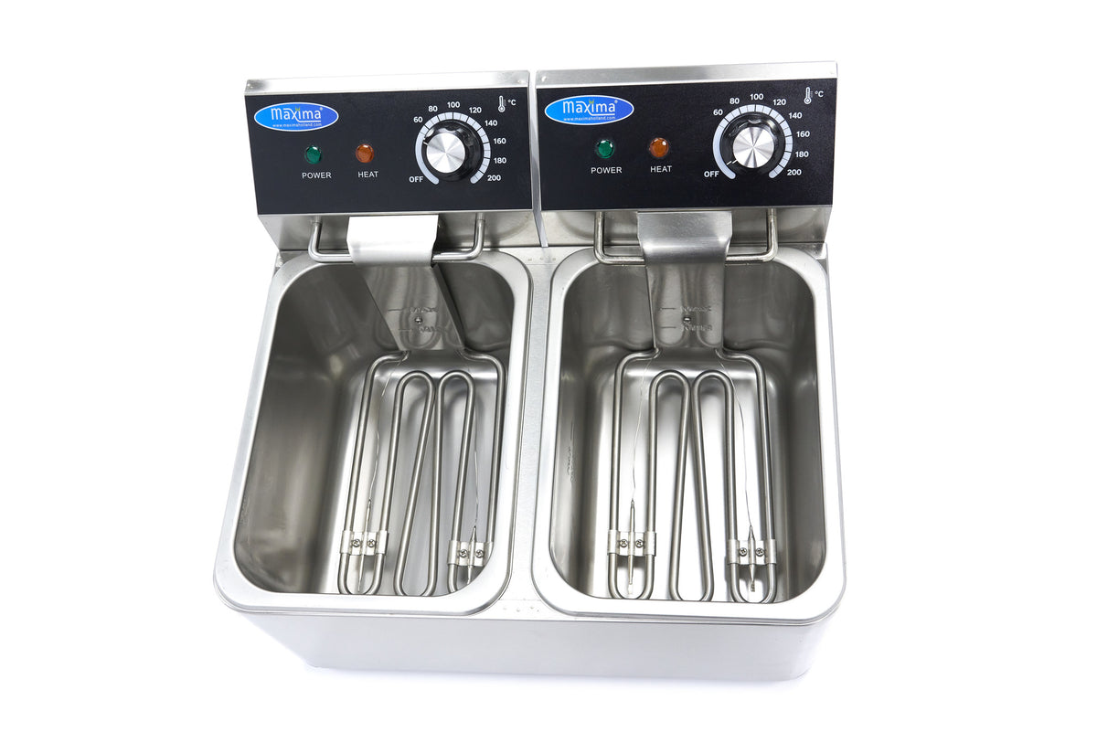 Friggitrice - Professionale - 2 x 4L - 2 cestelli - fino a 1,5kg di patatine fritte