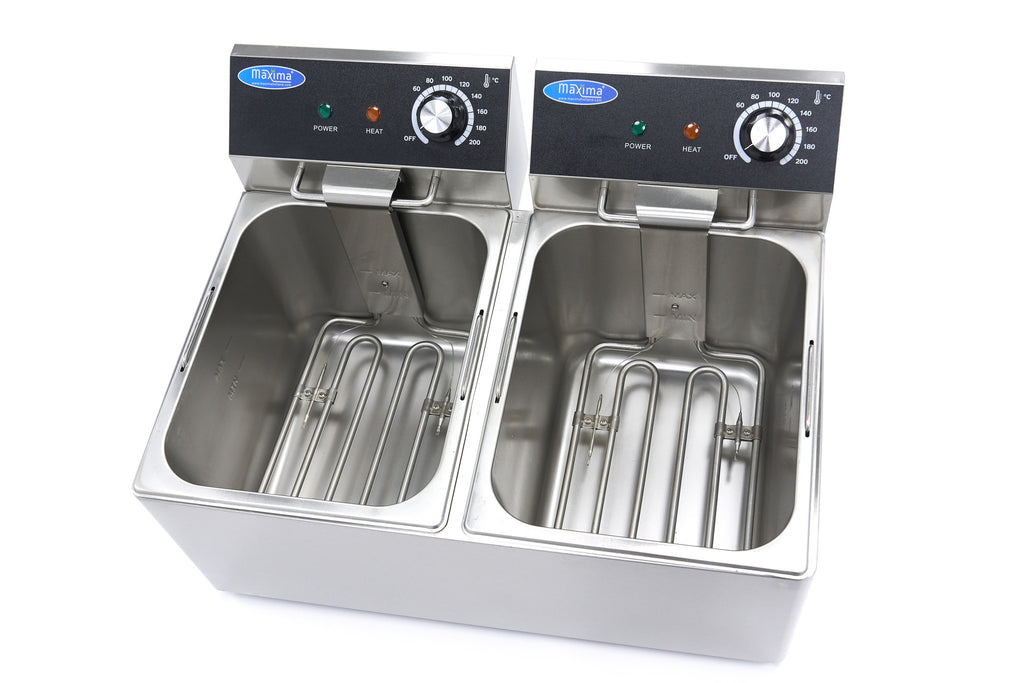 Friteuse - Professioneel - 2 x 8L - 2 manden - tot 2,8kg friet