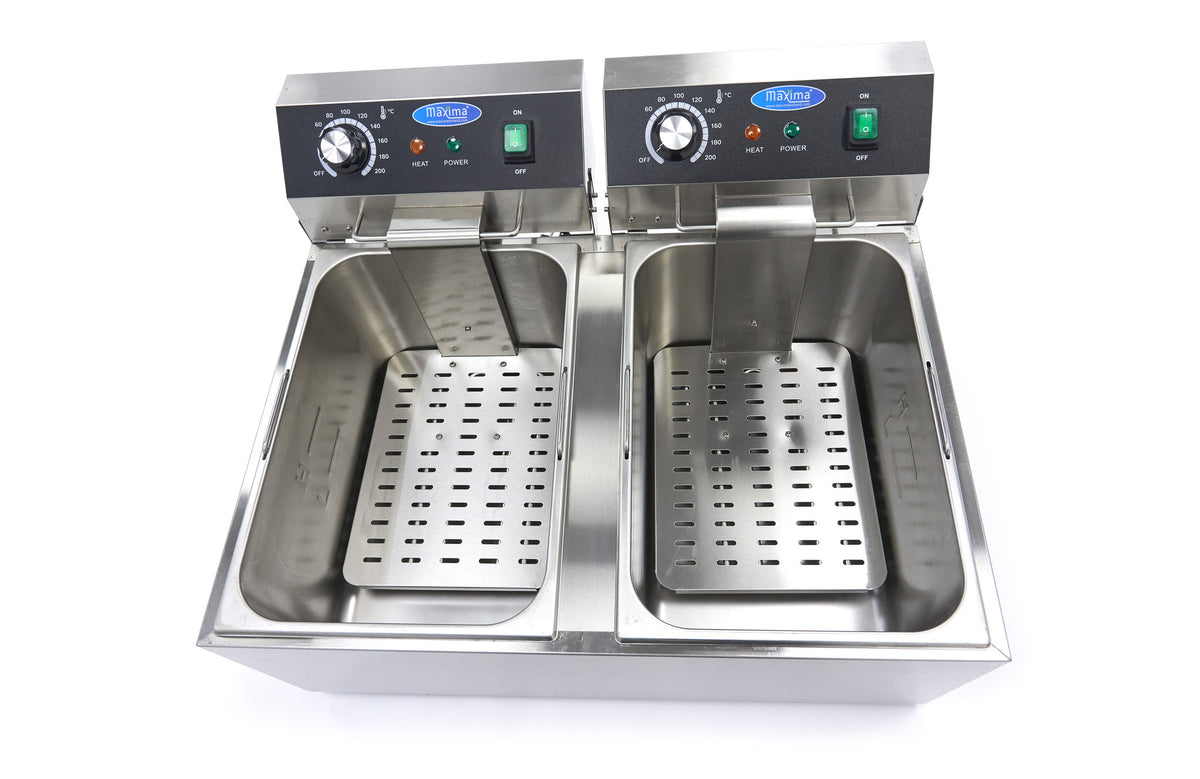 Friteuse - Professioneel - 2 x 11L - 2 manden - tot 2,8kg friet