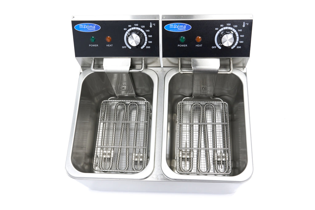 Friggitrice - Professionale - 2 x 4L - 2 cestelli - fino a 1,5kg di patatine fritte