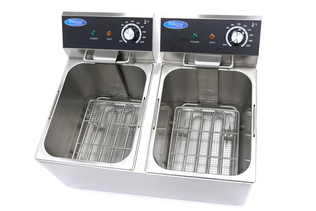 Friteuse - Professioneel - 2 x 8L - 2 manden - tot 2,8kg friet