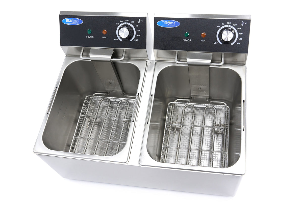 Friteuse - Professioneel - 2 x 8L - 2 manden - tot 2,8kg friet