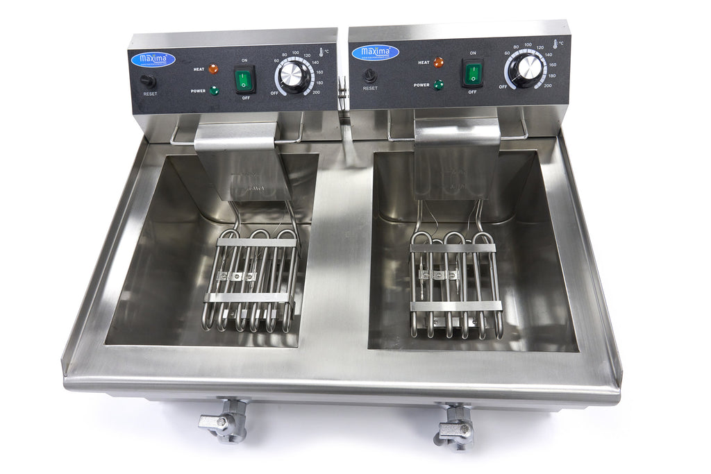 Friggitrice - Professionale - 2 x 13L - 2 cestelli - con rubinetto di scarico