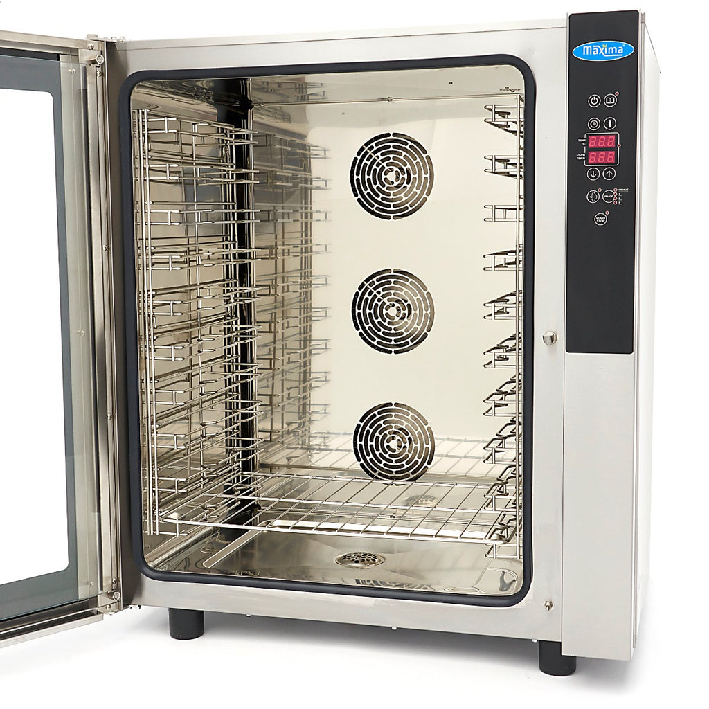 Horno de Vapor Combinado - Profesional - para 10 Bandejas (1/1 GN / 60 x 40 cm) - Pantalla Digital - 400V