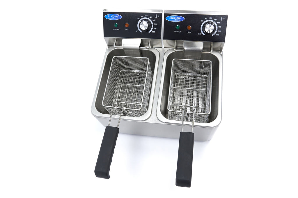 Friggitrice - Professionale - 2 x 4L - 2 cestelli - fino a 1,5kg di patatine fritte