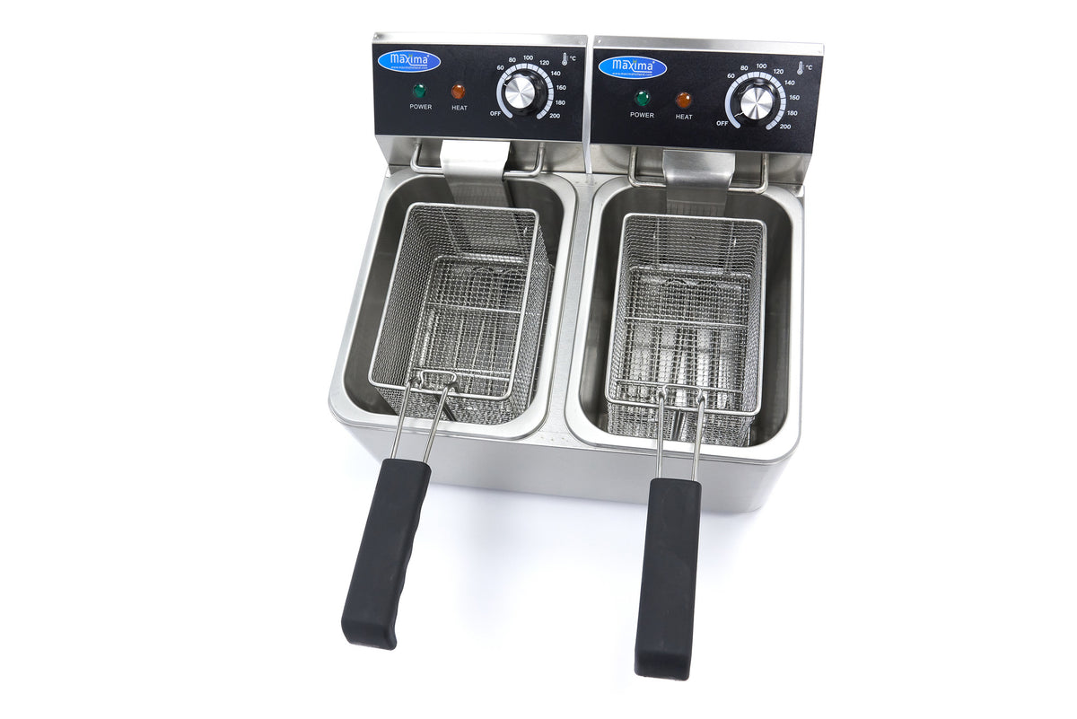 Friggitrice - Professionale - 2 x 4L - 2 cestelli - fino a 1,5kg di patatine fritte
