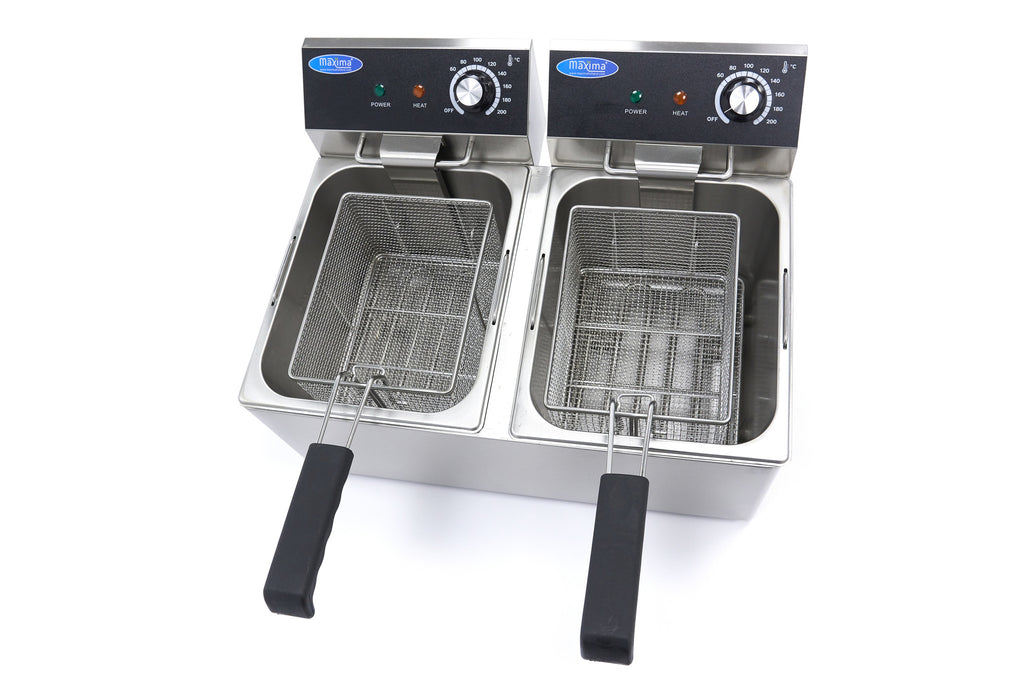 Friteuse - Professioneel - 2 x 8L - 2 manden - tot 2,8kg friet