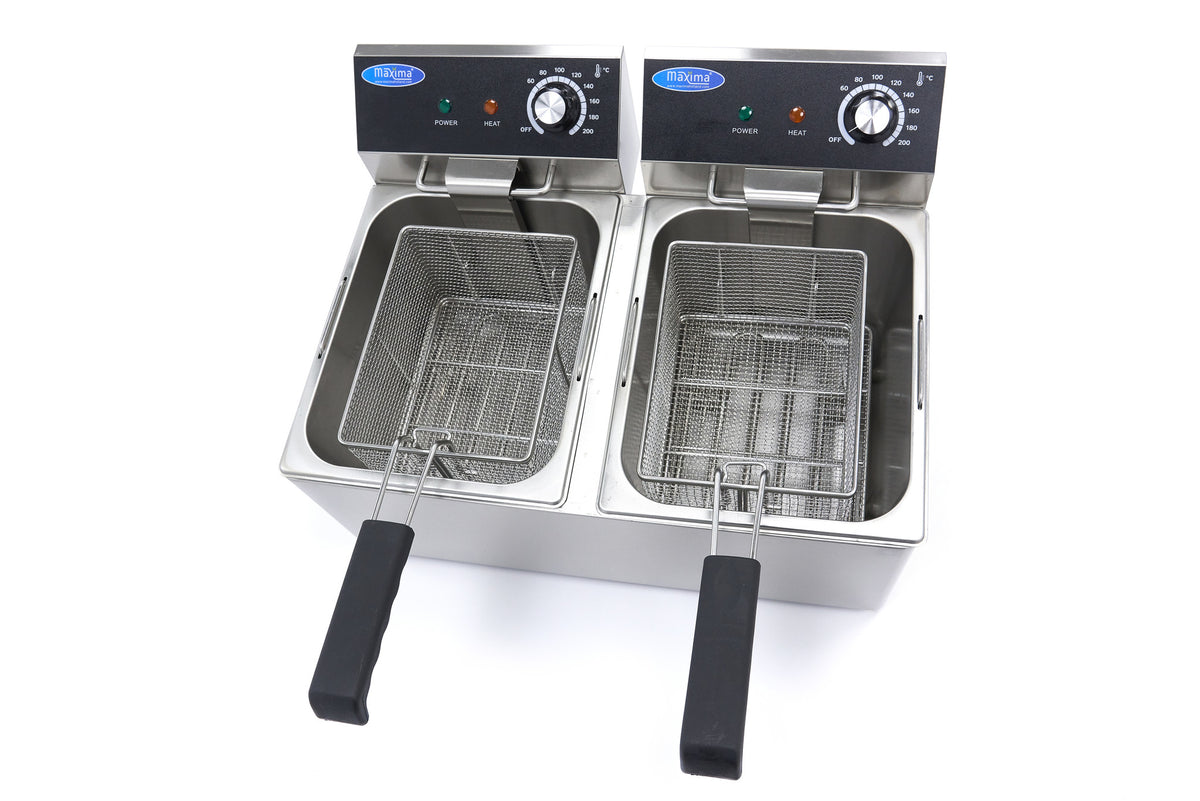 Friteuse - Professioneel - 2 x 8L - 2 manden - tot 2,8kg friet