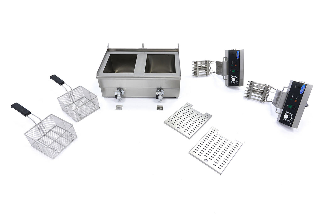 Friggitrice - Professionale - 2 x 13L - 2 cestelli - con rubinetto di scarico