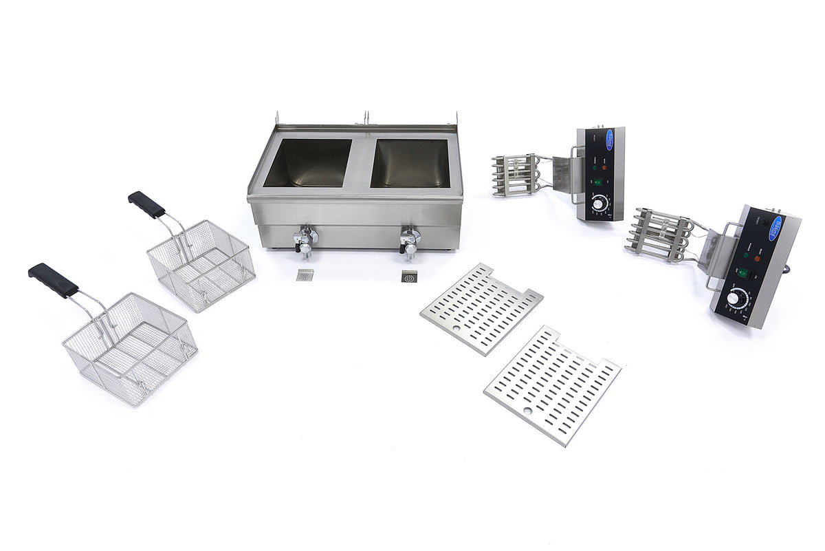 Friggitrice - Professionale - 2 x 13L - 2 cestelli - con rubinetto di scarico