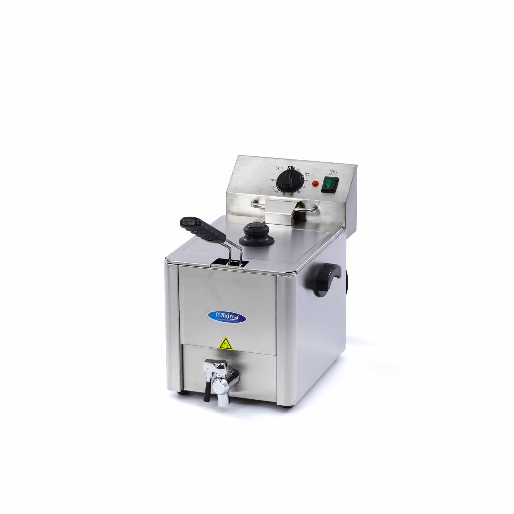 Fritteuse - Professionell - 8L - 1 Korb - mit Ablasshahn