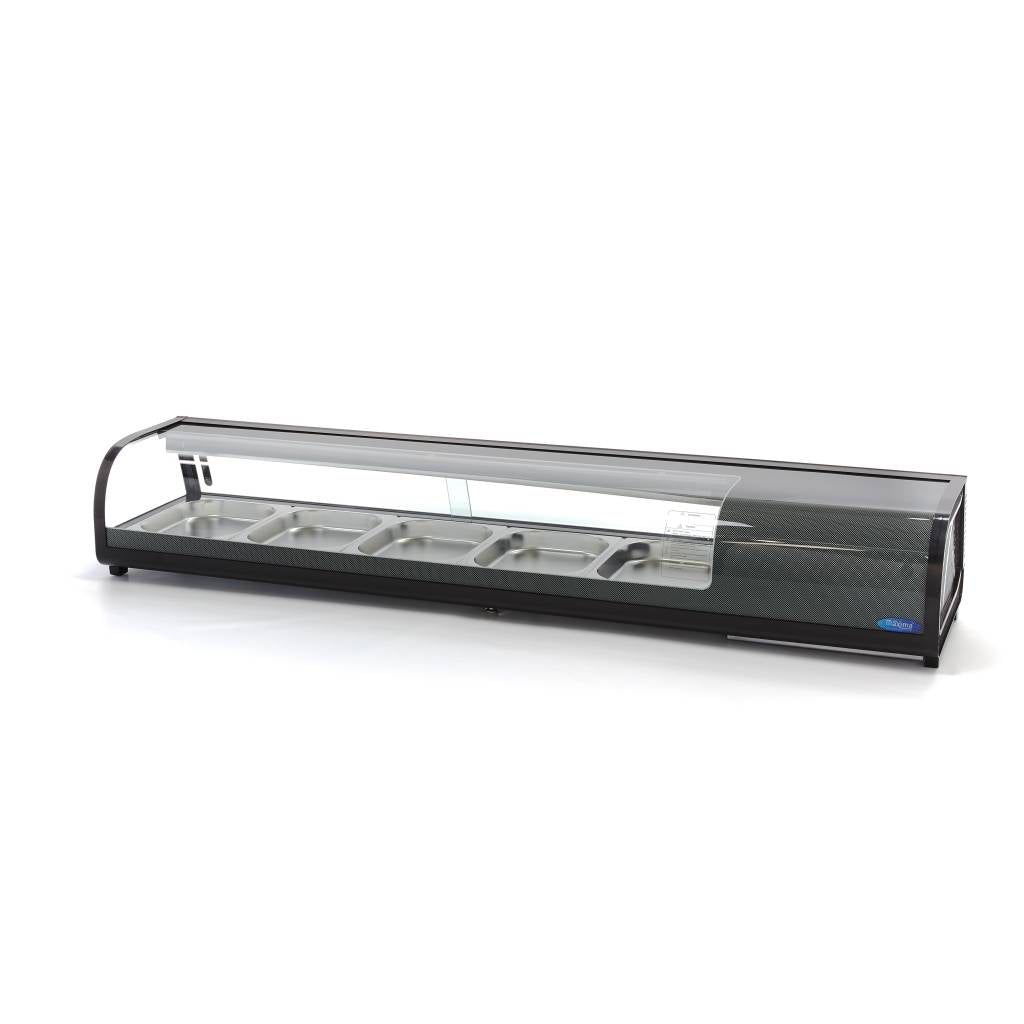 Vetrina refrigerata da banco per sushi e tapas - Professionale - 132L - incl. 5 x 1/2 GN - modello da banco