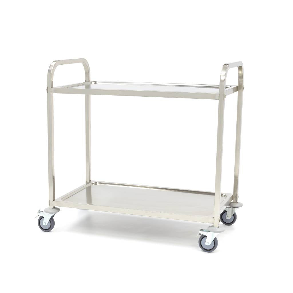 Edelstahl-Servierwagen - Professionell - 2 Ablagen