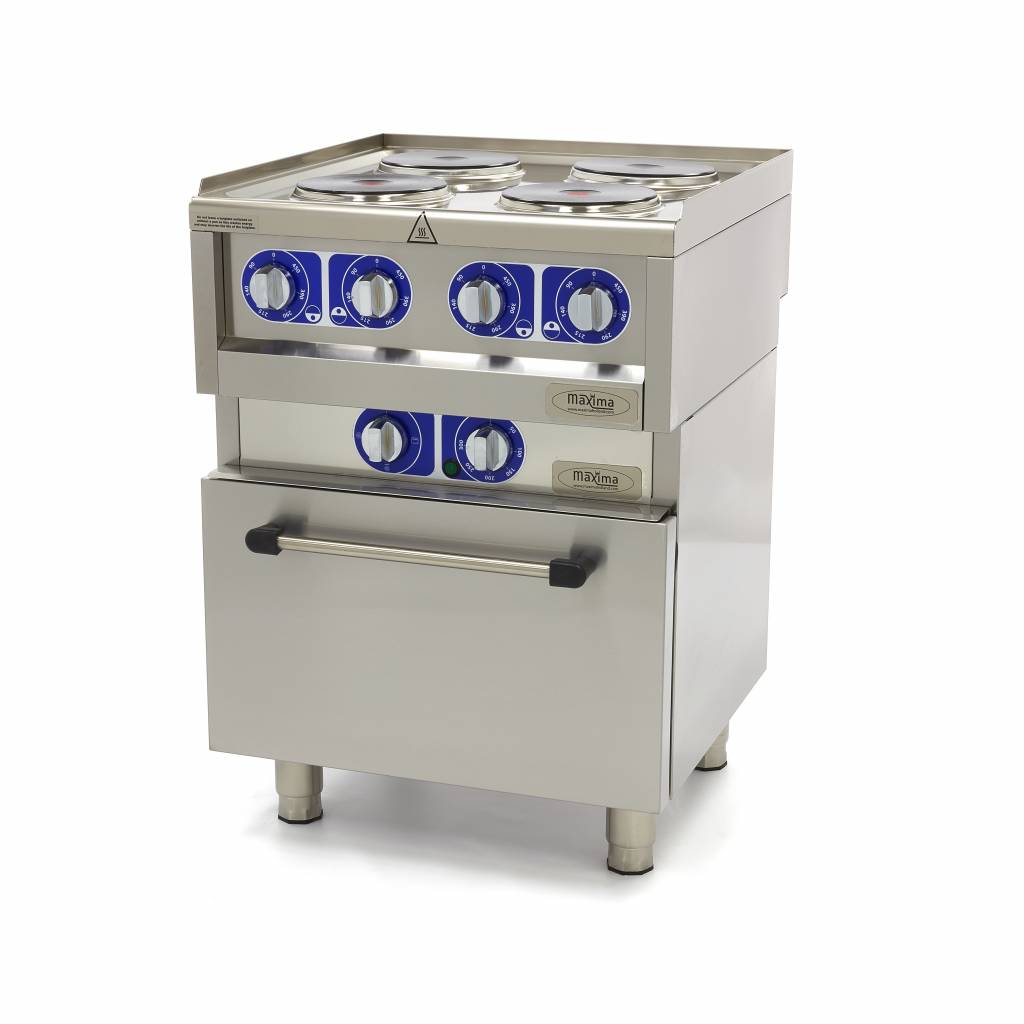 fornuis - Professioneel - 4 kookplaten met oven - Elektrisch - 60 x 60 cm