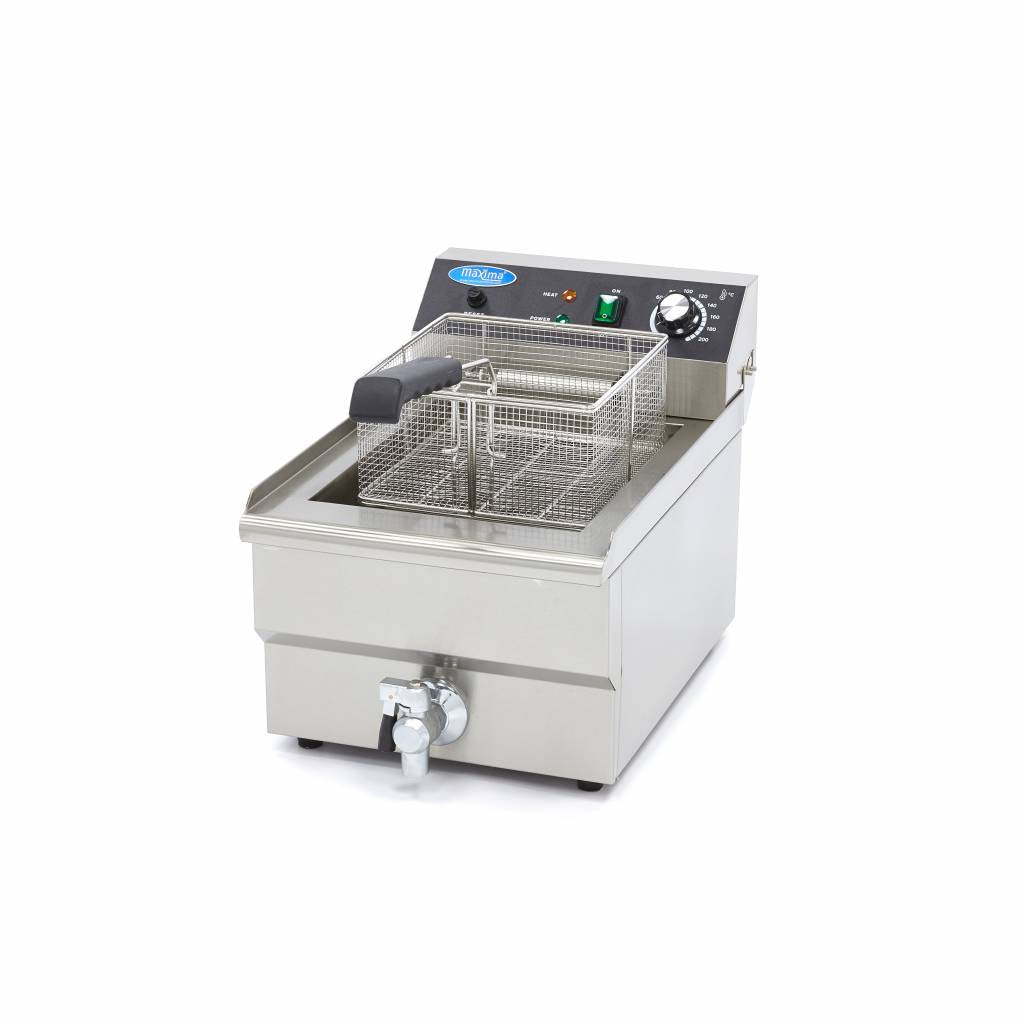 Friggitrice - Professionale - 16L - 1 Cestello - con Rubinetto di Scarico