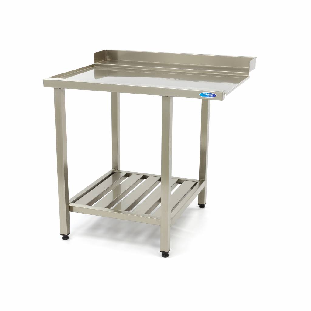 Spülmaschinentisch - Professionell - 120 x 75cm - Links - mit Spritzschutz und Ablage