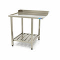 Spülmaschinentisch - Professionell - 120 x 75cm - Links - mit Spritzschutz und Ablage