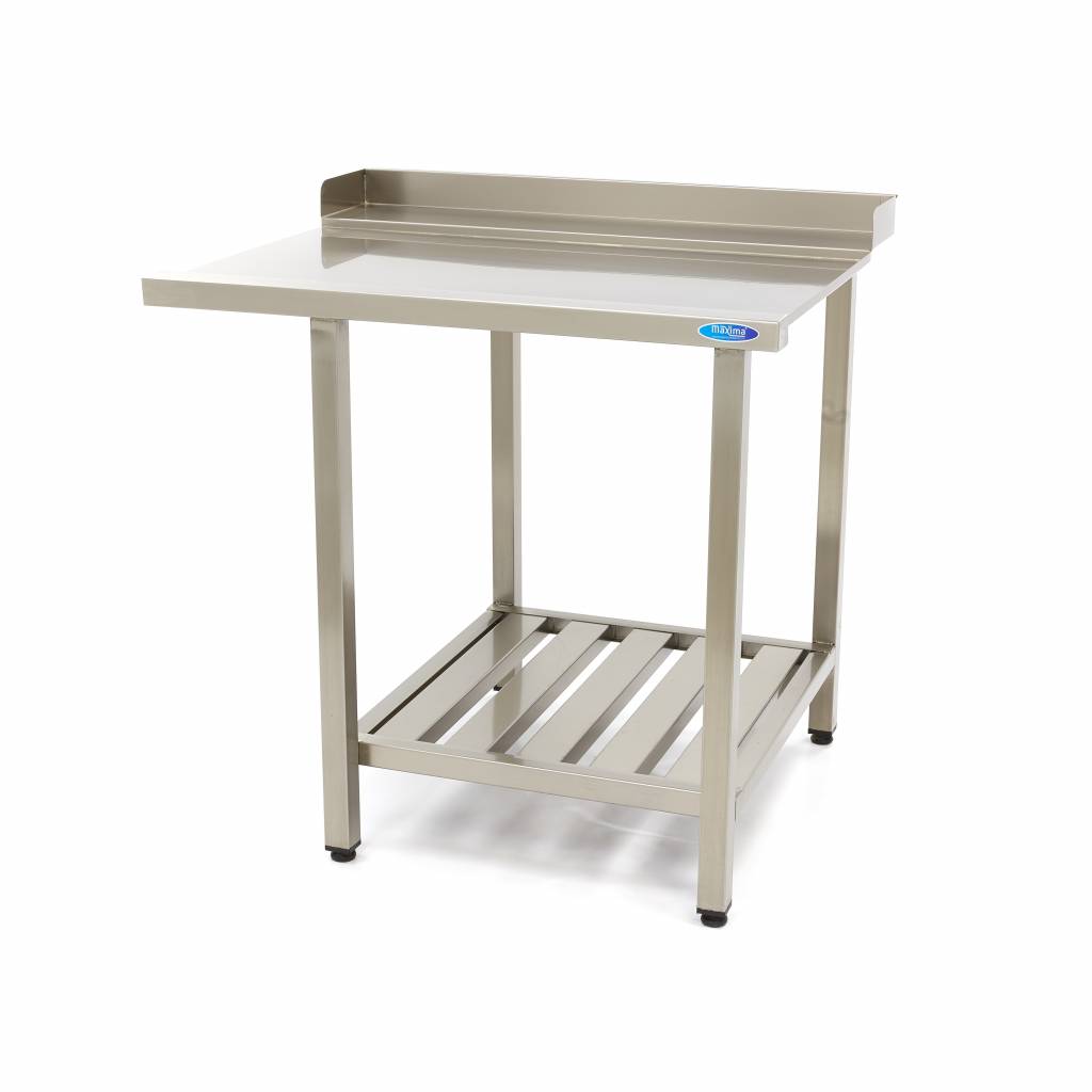 Mesa para Lavavajillas - Profesional - 120 x 75cm - Derecha - con Salpicadero y Estante de Almacenamiento