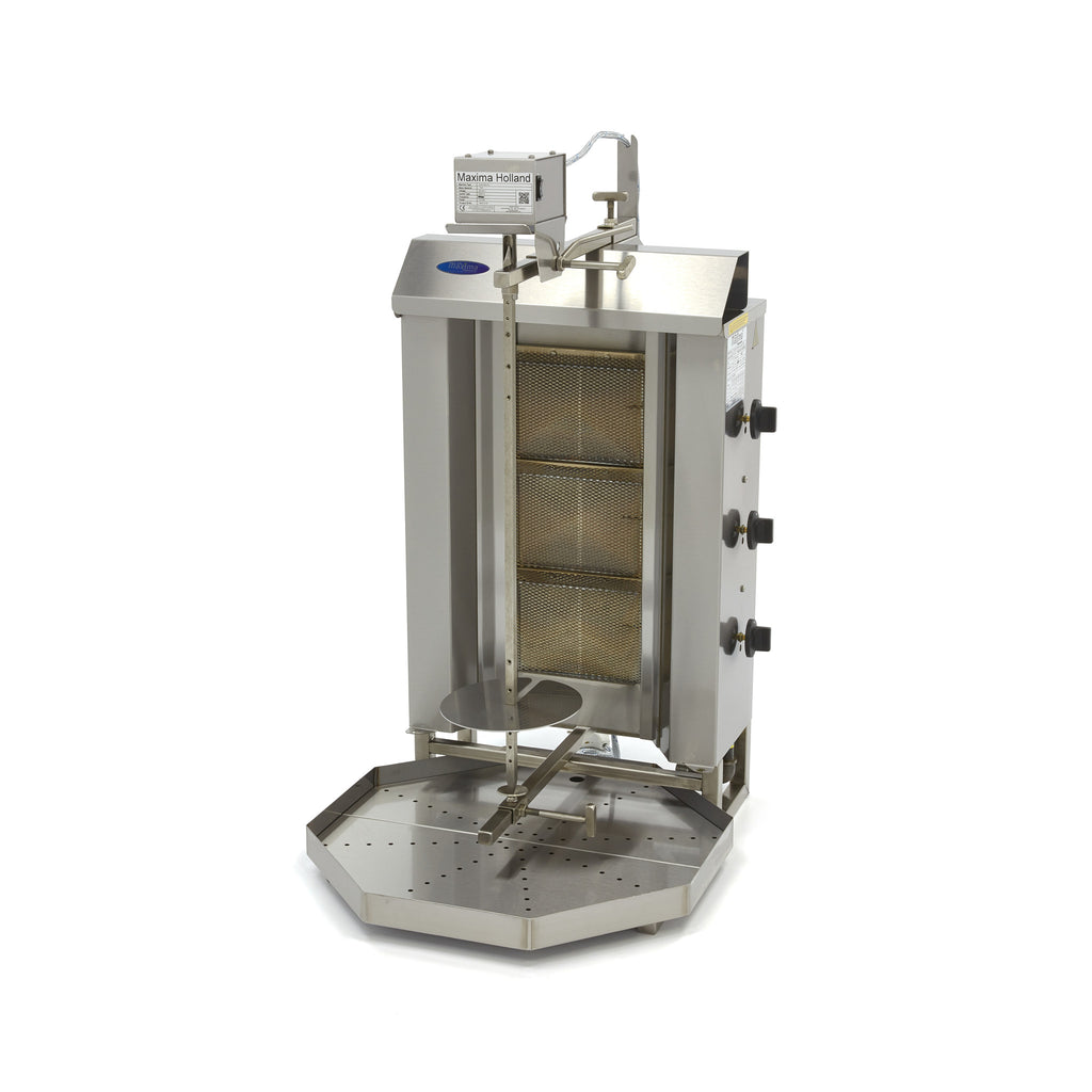 Kebabgrill - Professionell - 3 Brenner - 30 kg Fleisch - Gas