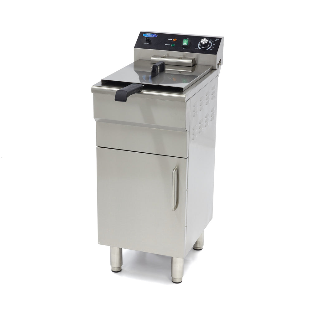 Fritteuse - Professionell - 16L - 1 Korb - Mit Ablasshahn und Unterbau - 400V