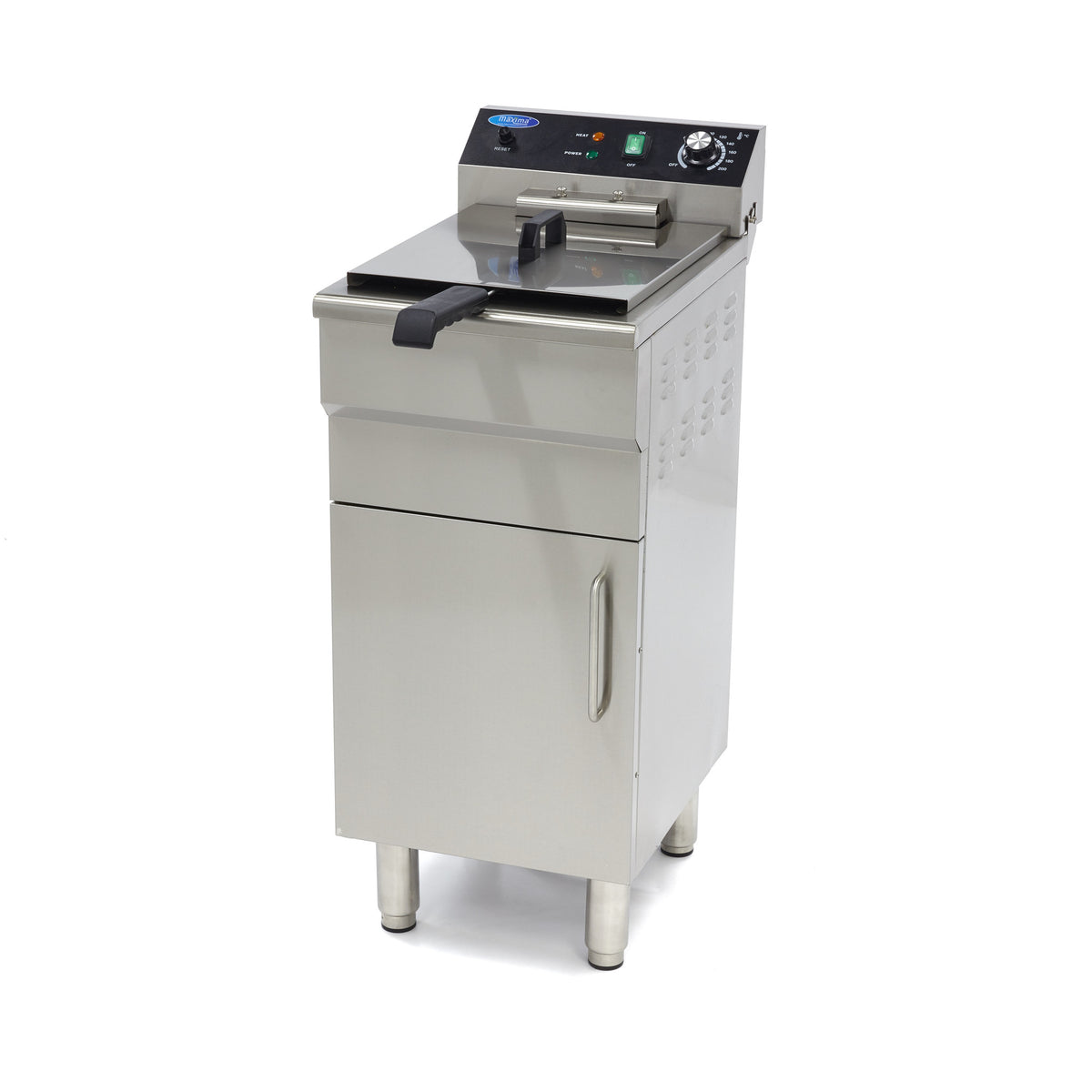 Fritteuse - Professionell - 16L - 1 Korb - Mit Ablasshahn und Unterbau - 400V