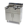 Freidora - Profesional - 2 x 16L - 2 Cestas - con Grifo de Vaciado y Soporte - 400V