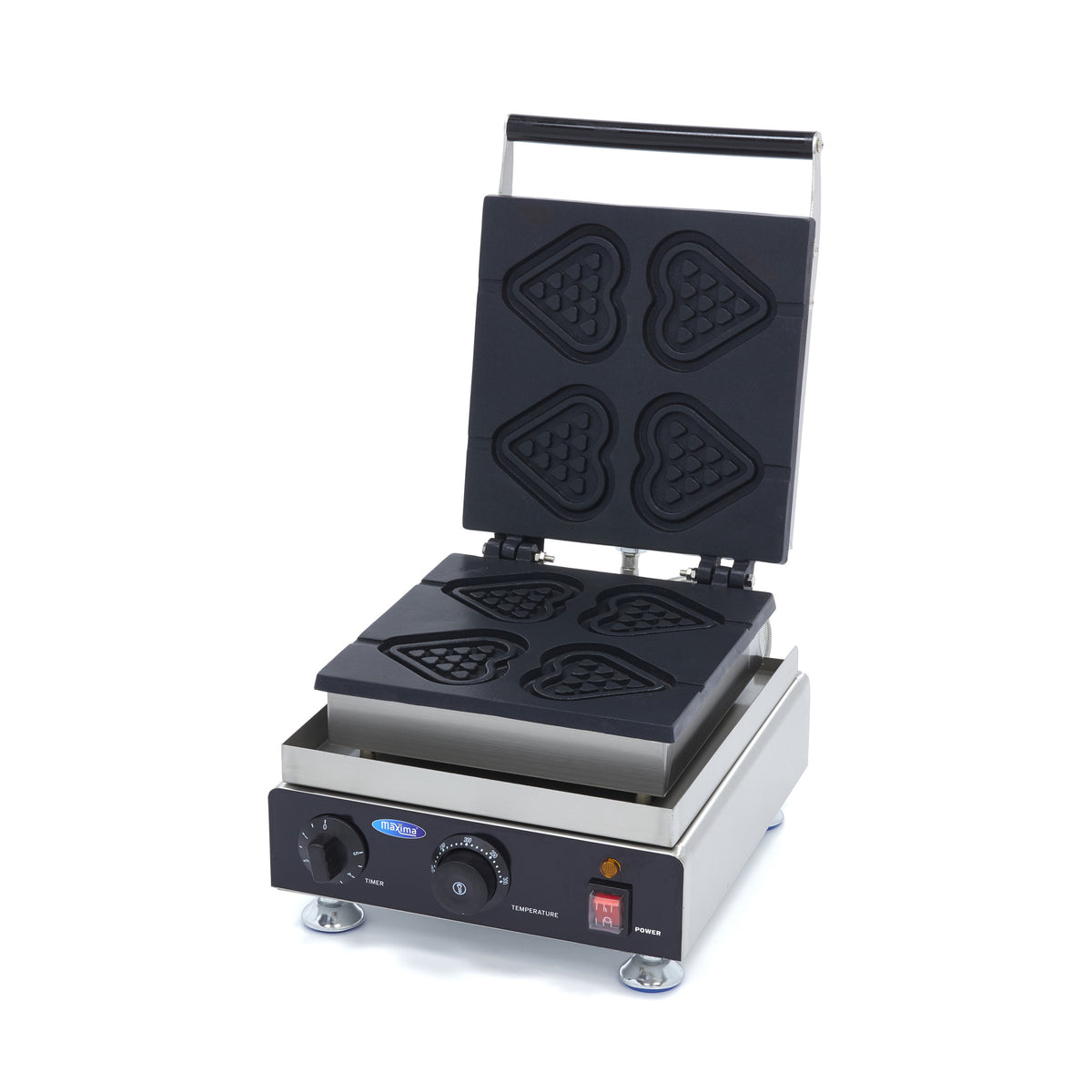 Piastra per waffle - Professionale - 4 pezzi - Cuori su stecco