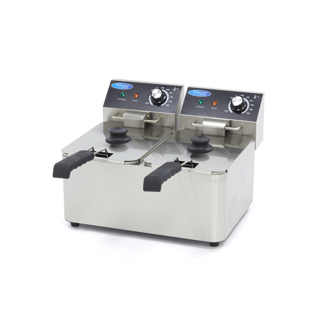 Friggitrice - Professionale - 2 x 4L - 2 cestelli - fino a 1,5kg di patatine fritte