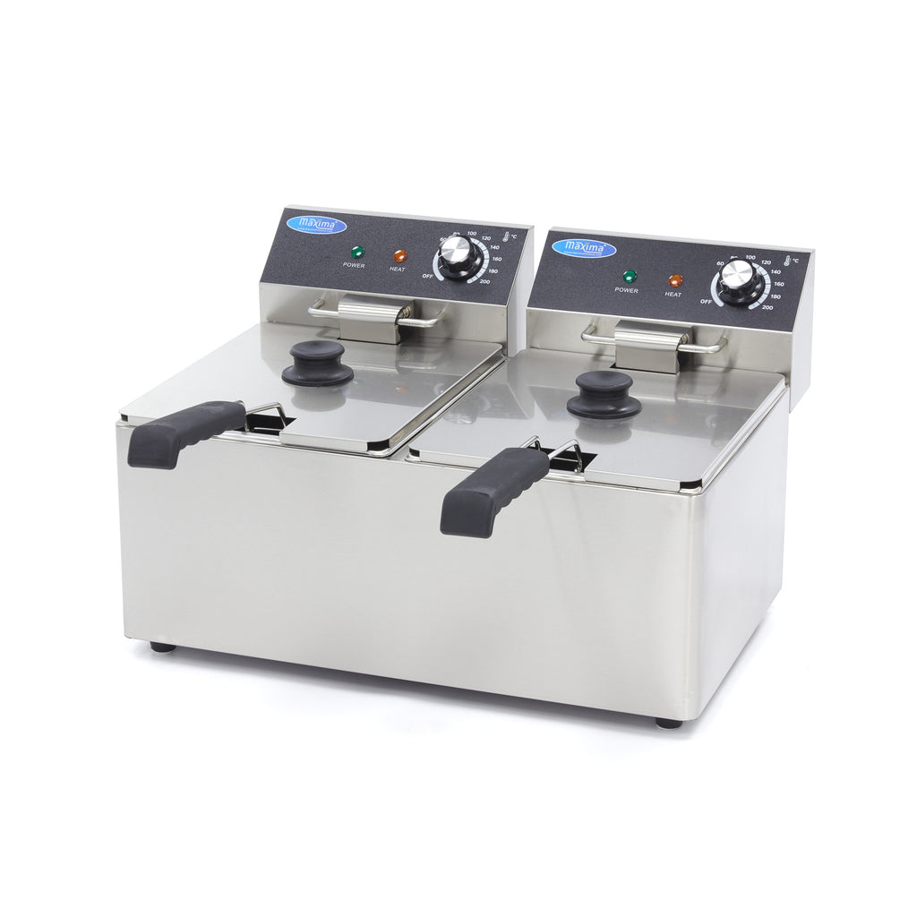 Friteuse - Professioneel - 2 x 8L - 2 manden - tot 2,8kg friet