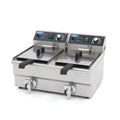 Fritteuse - Professionell - 2 x 10L - 2 Körbe - mit Ablasshahn